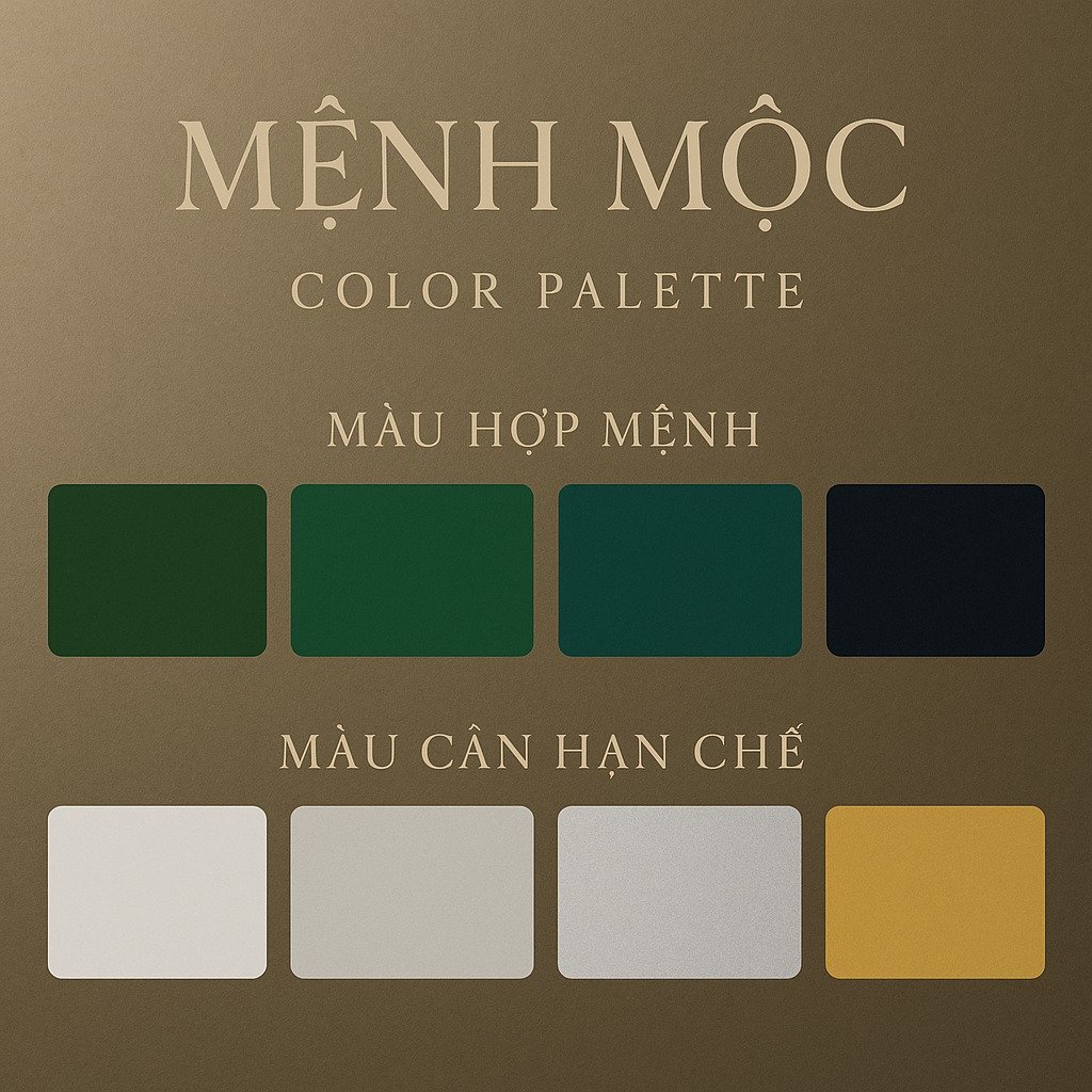 Mệnh mộc hợp màu gì