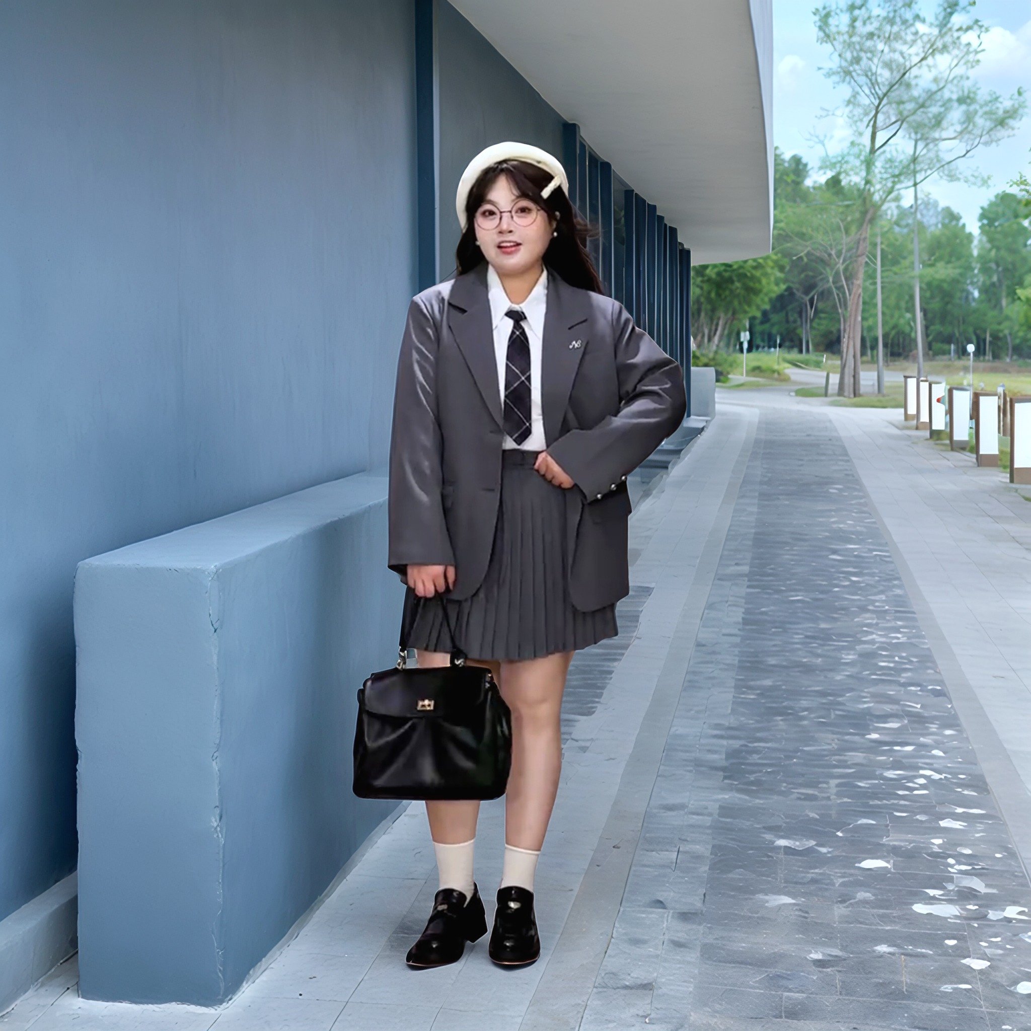 Phối áo vest cho nữ béo