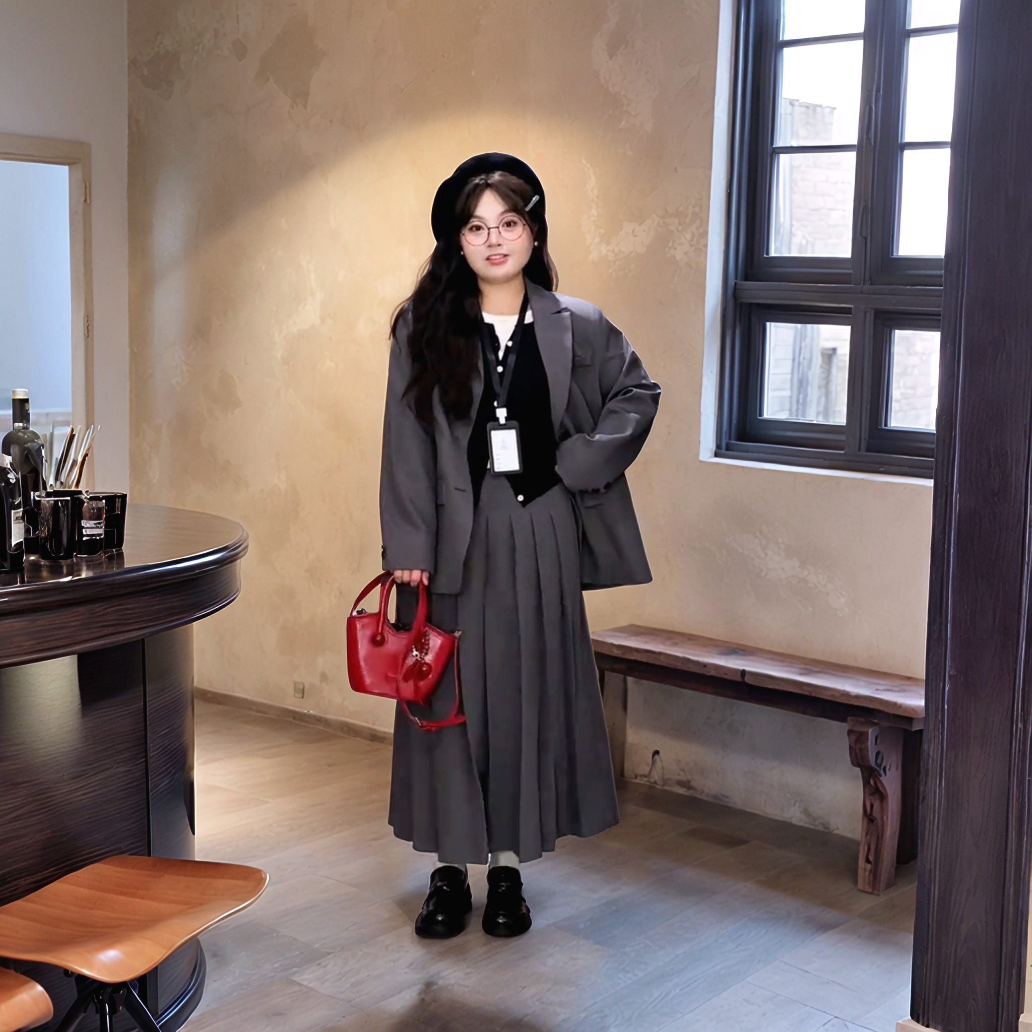 Phối áo vest cho nữ béo
