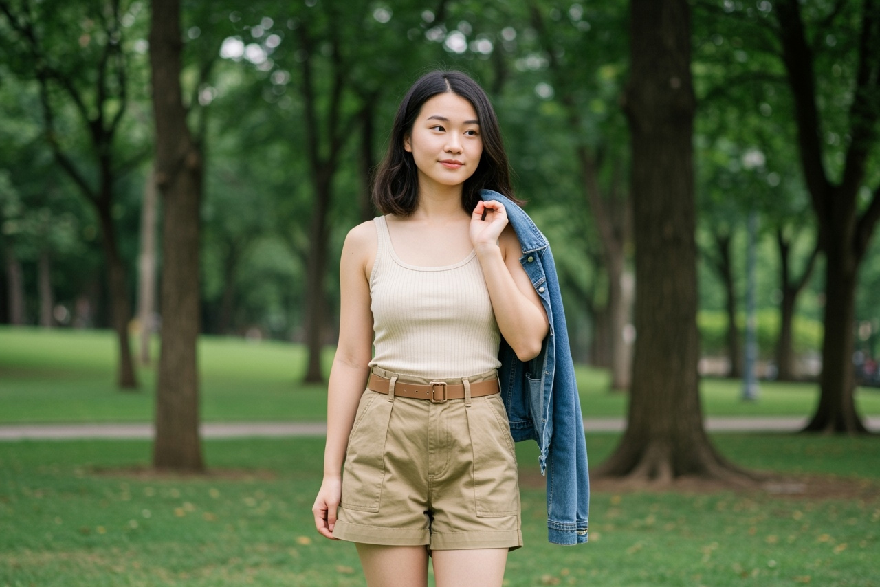 Phối đồ quần kaki áo tanktop