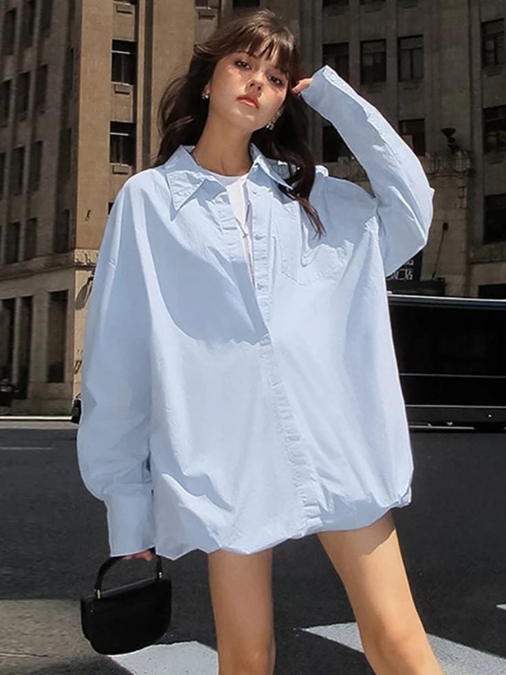 Áo sơ mi oversize phong cách, thời trang
