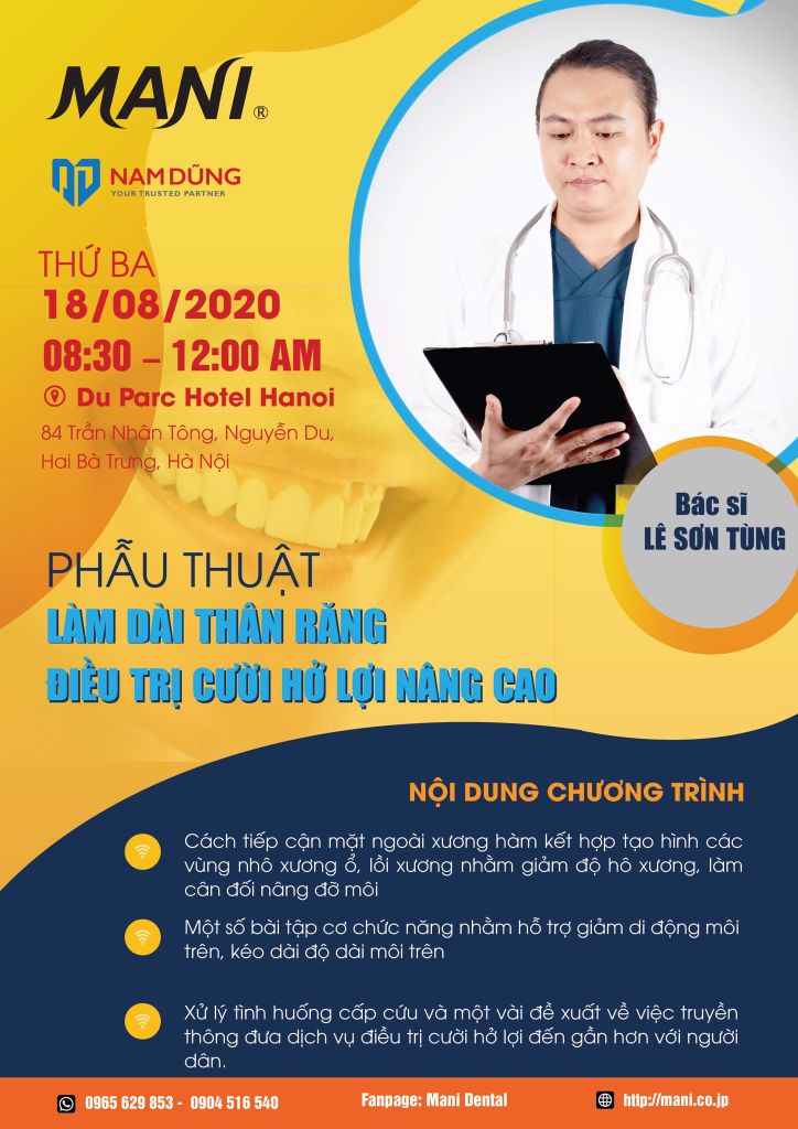 HỘI THẢO THÁNG 8: PHẪU THUẬT LÀM DÀI THÂN RĂNG - ĐIỀU TRỊ CƯỜI HỞ LỢI NÂNG CAO