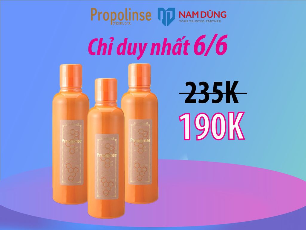 GIẢM SỐC NGÀY HÈ NẮNG NÓNG 6/6: NƯỚC SÚC MIỆNG PROPOLINSE (TIKI)