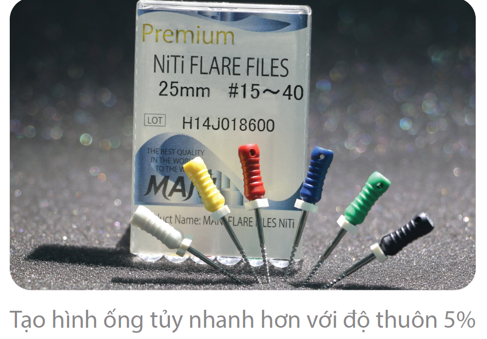 TẠO HÌNH ỐNG TỦY NHANH HƠN VỚI PREMIUM NiTi FLARE FILES