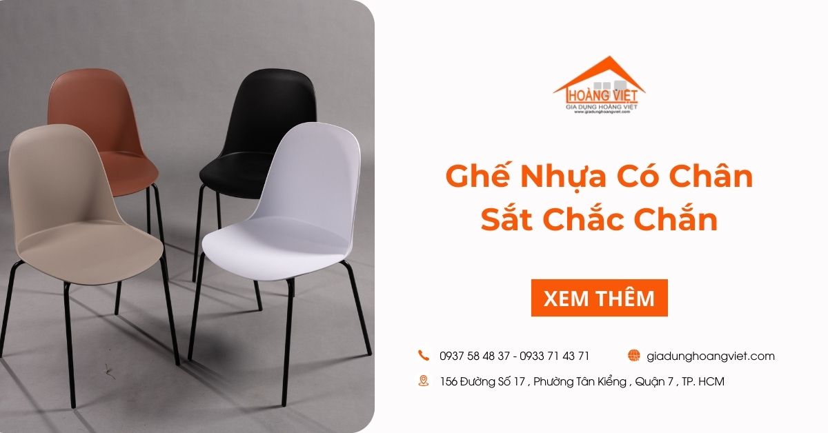 Tăng Độ Bền Với Ghế Nhựa Có Chân Sắt Chắc Chắn