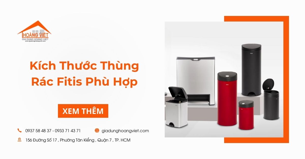 Kích Thước Thùng Rác Fitis Phù Hợp Cho Mọi Không Gian