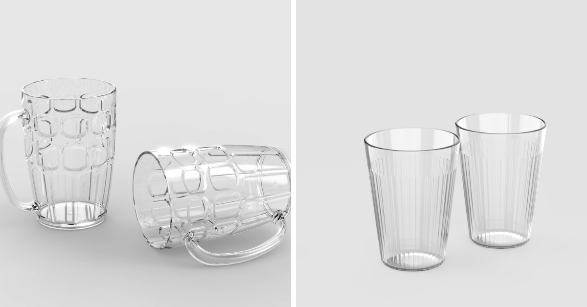 Ly nhựa acrylic có quai và không quai