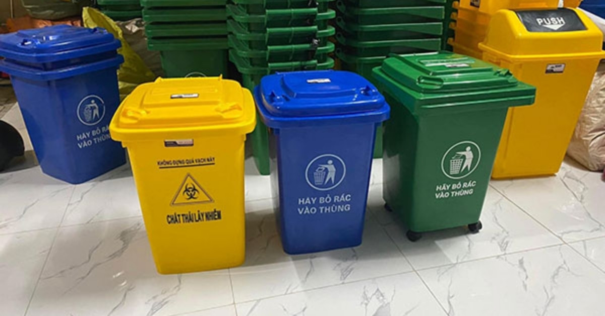 Chất liệu và thiết kế thùng rác nhựa HDPE 60L