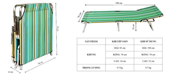 Giường bố , ghế bố xếp , ghế cafe , ghế bố inox cao cấp , salon đỏ đen - 1