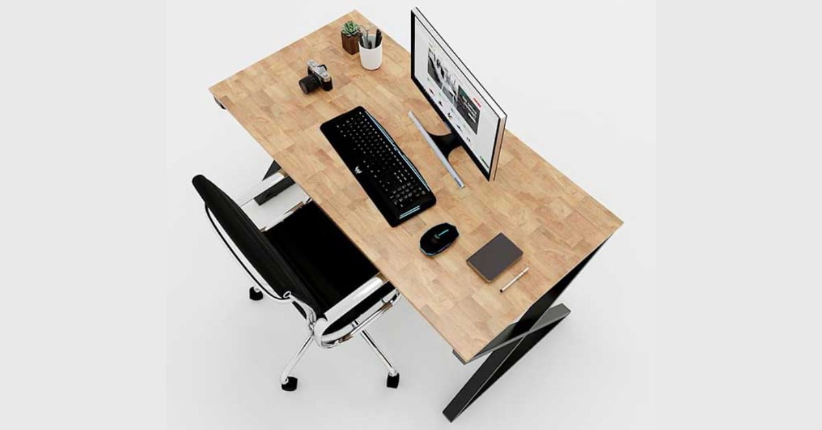 Bàn làm việc chân sắt hiện đại
