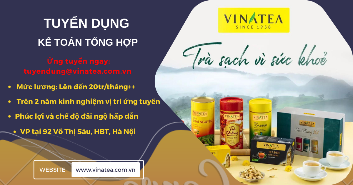 TUYỂN DỤNG KẾ TOÁN TỔNG HỢP THÁNG 06/2022