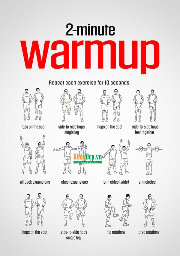 bai tap khoi dong 2 minute warmup workout