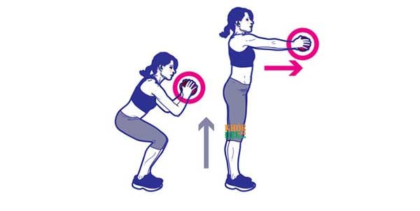 Plie Squat Forward Dumbbell Press