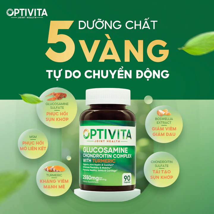 Viên Uống Hỗ Trợ Xương Khớp Glucosamine Chondroitin Complex with Turmeric 90 Viên