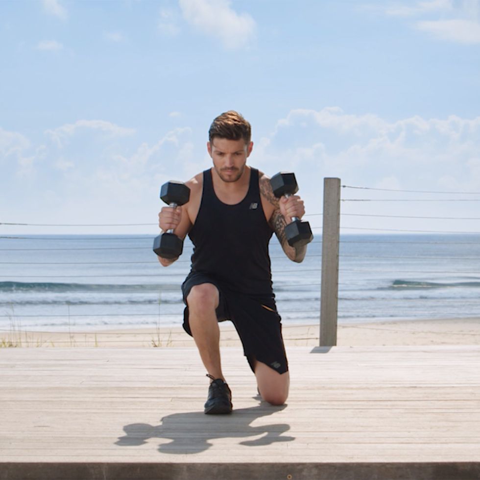 Dumbbell Hammer Curl and Reverse Lunge