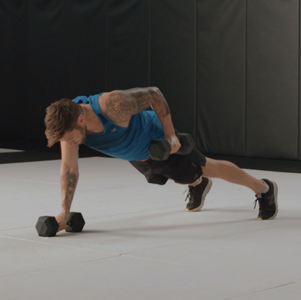 Dumbbell Renegade Row and Press-Up