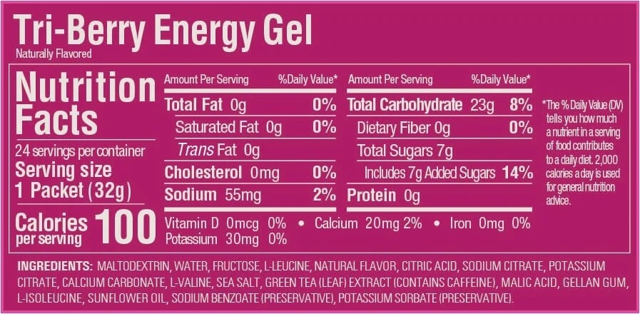 gu energy gels tri berry facts