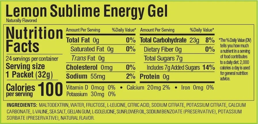 gu energy gels lemon facts