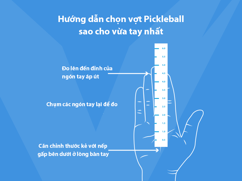 Cách đo tay cầm vợt Pickleball