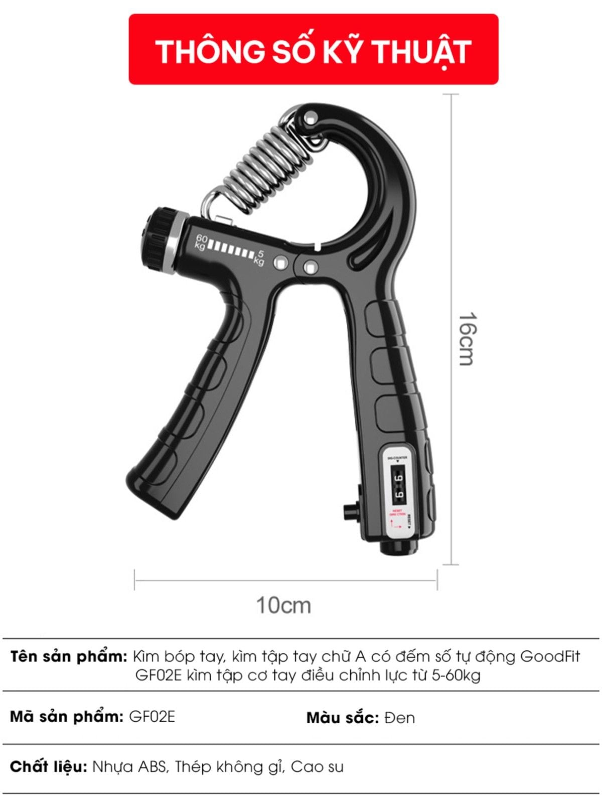 Kìm tập tay chữ A có đếm số tự động GoodFit GF02E