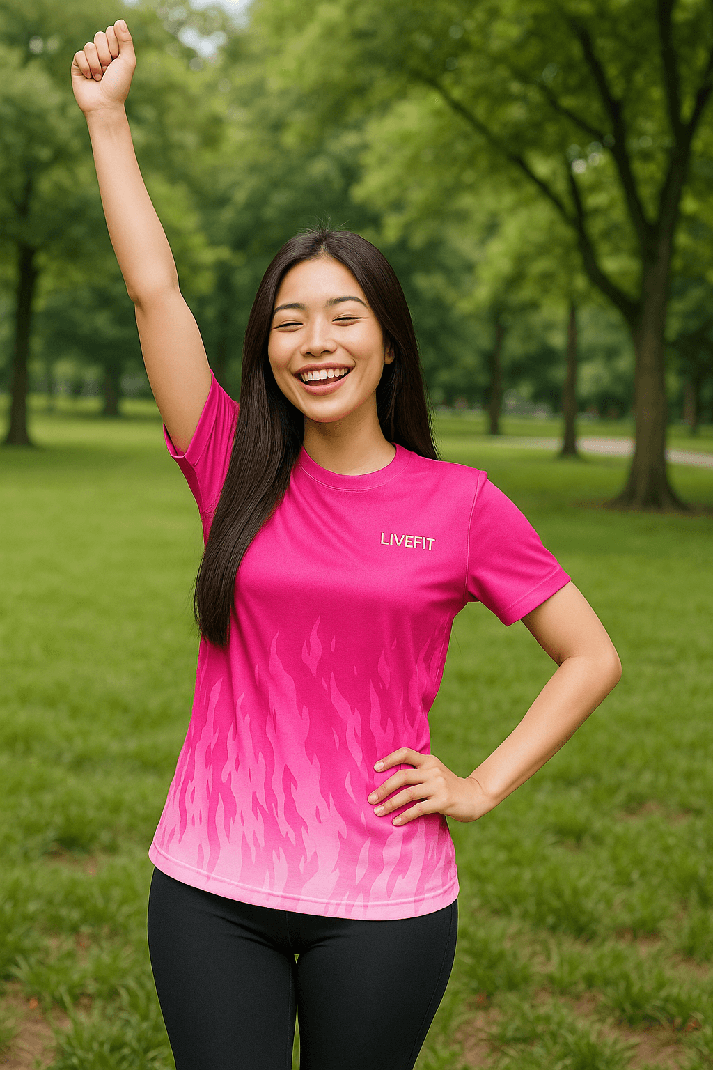 Mẫu áo thun thể thao thiết kế riêng màu hồng