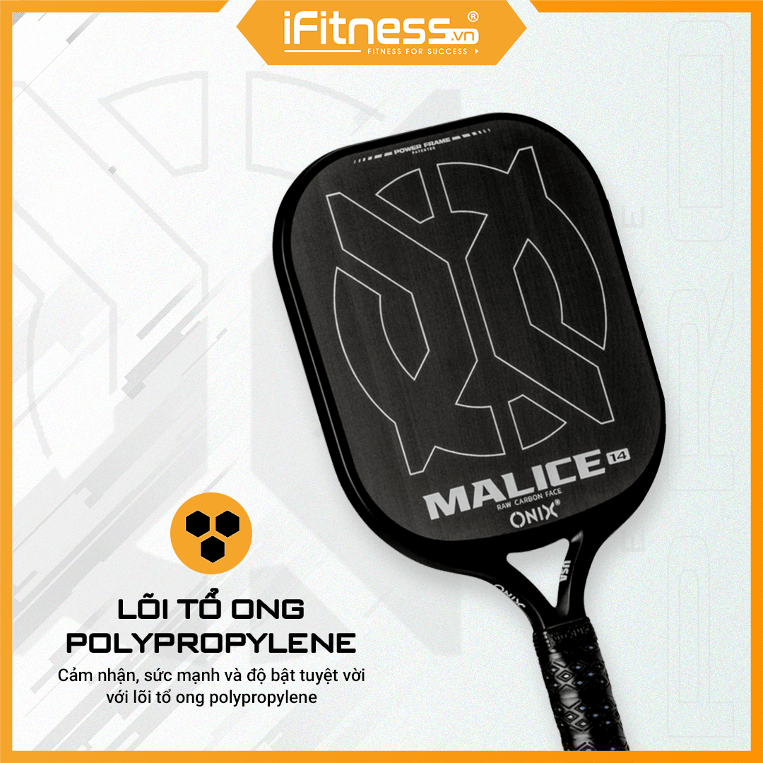 Vợt Pickleball MALICE OPEN THROAT Raw Carbon 14mm & 16mm