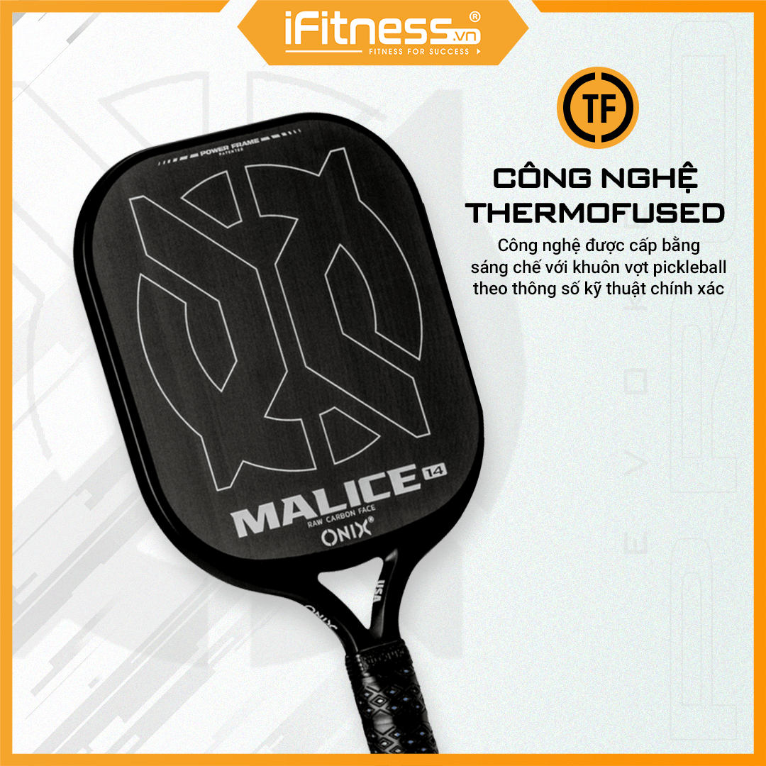 Vợt Pickleball MALICE OPEN THROAT Raw Carbon 14mm & 16mm