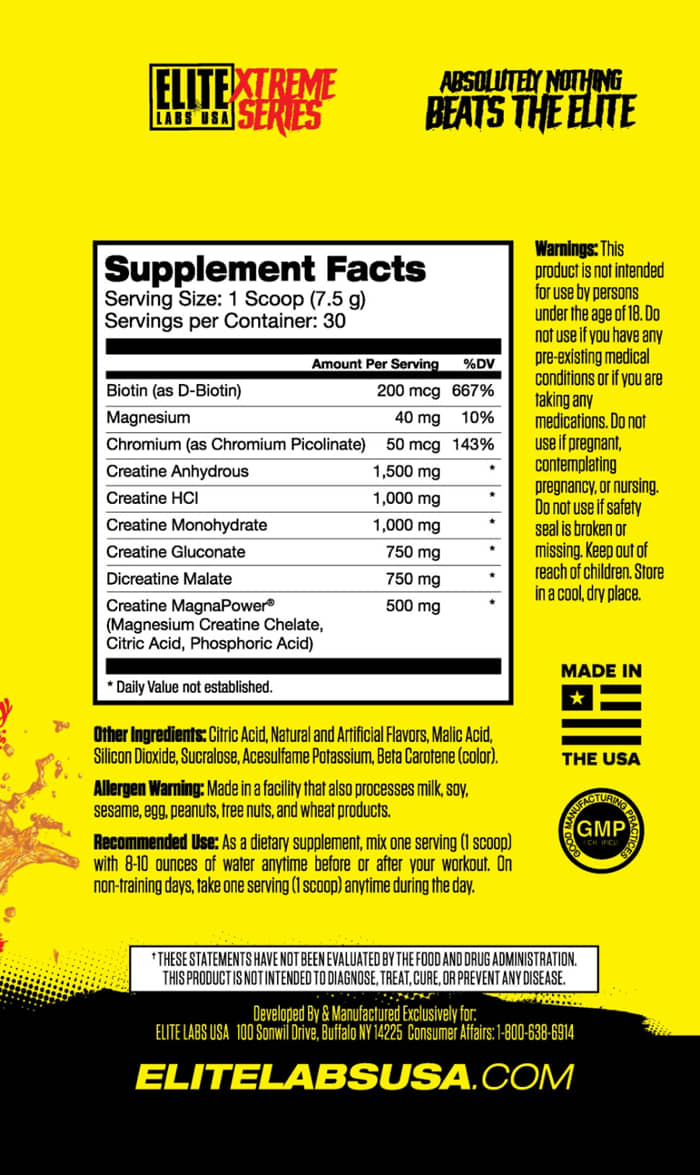 supplemental facts metabolic creatine