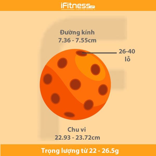 Thông số cơ bản của bóng Pickleball tiêu chuẩn