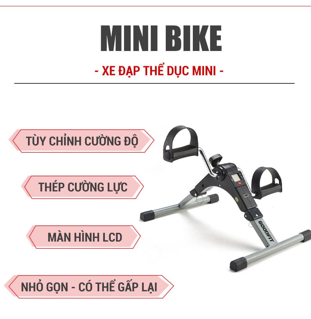 Xe đạp thể dục mini tại nhà gấp gọn GoodFit GF002MB