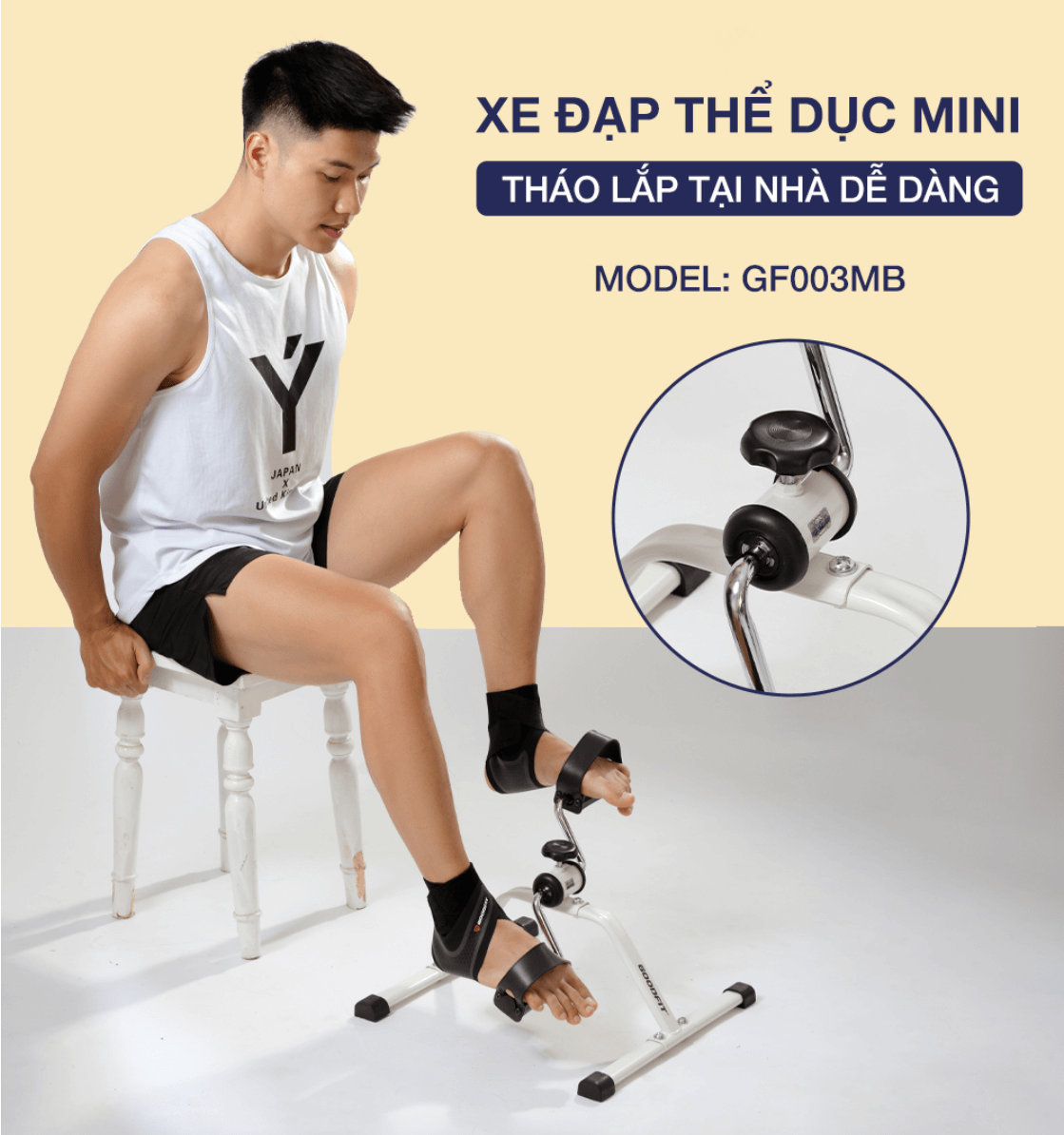 Xe đạp thể dục mini tại nhà gấp gọn GoodFit GF003MB