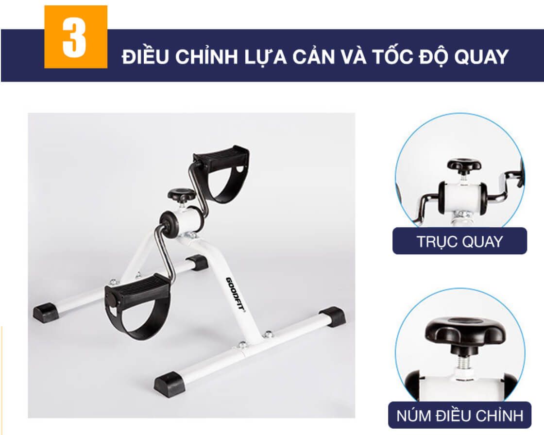 Xe đạp thể dục mini tại nhà gấp gọn GoodFit GF003MB