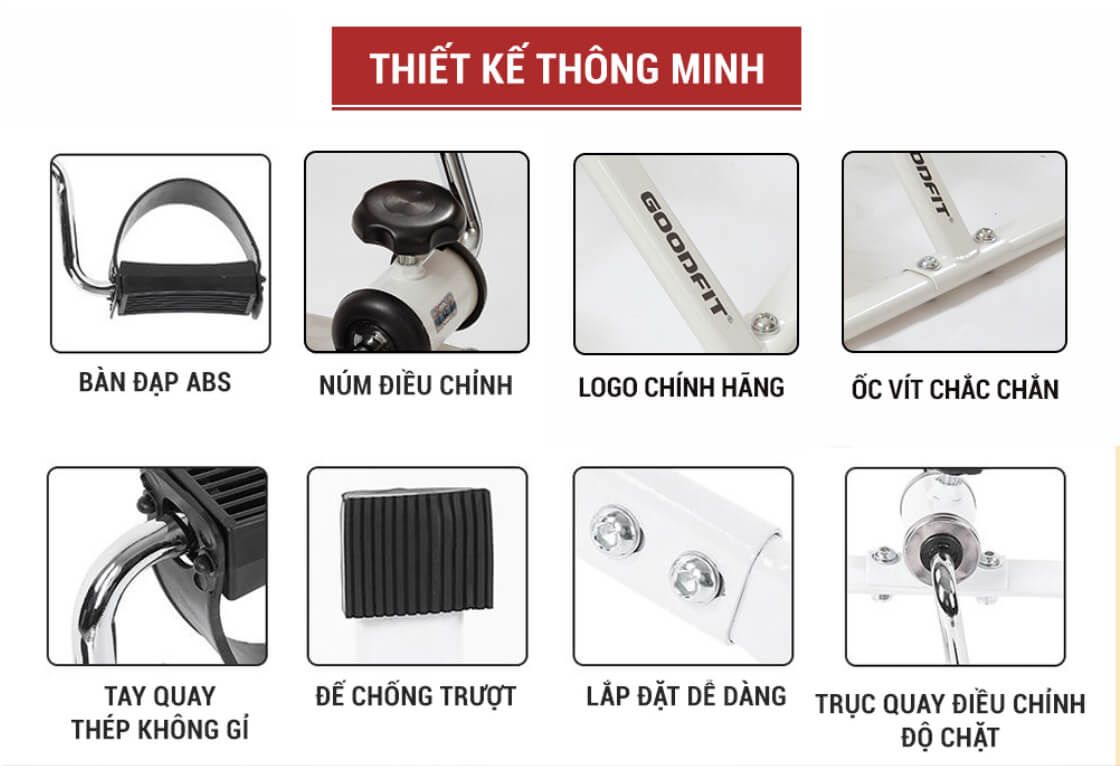 Xe đạp thể dục mini tại nhà gấp gọn GoodFit GF003MB