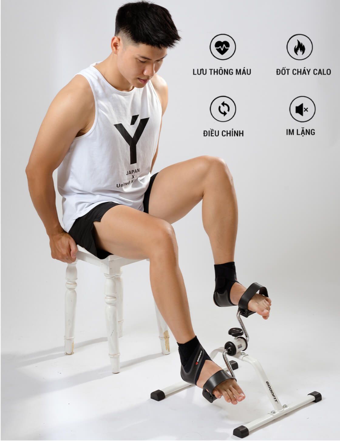 Xe đạp thể dục mini tại nhà gấp gọn GoodFit GF003MB