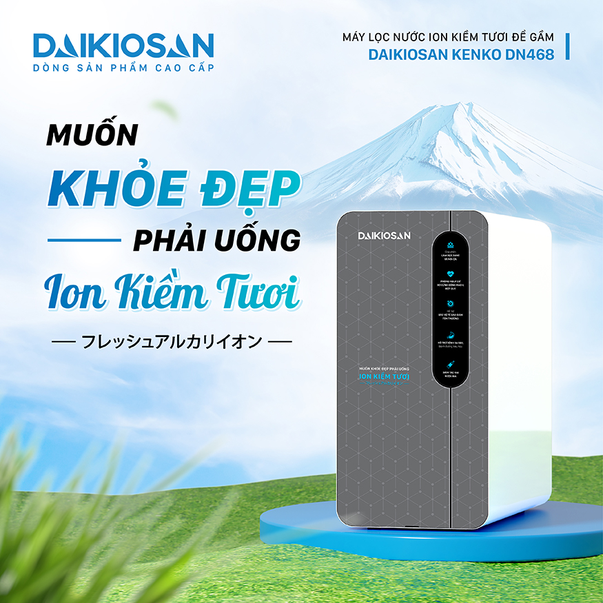 Máy lọc nước ion kiềm tươi  Daikiosan DN468