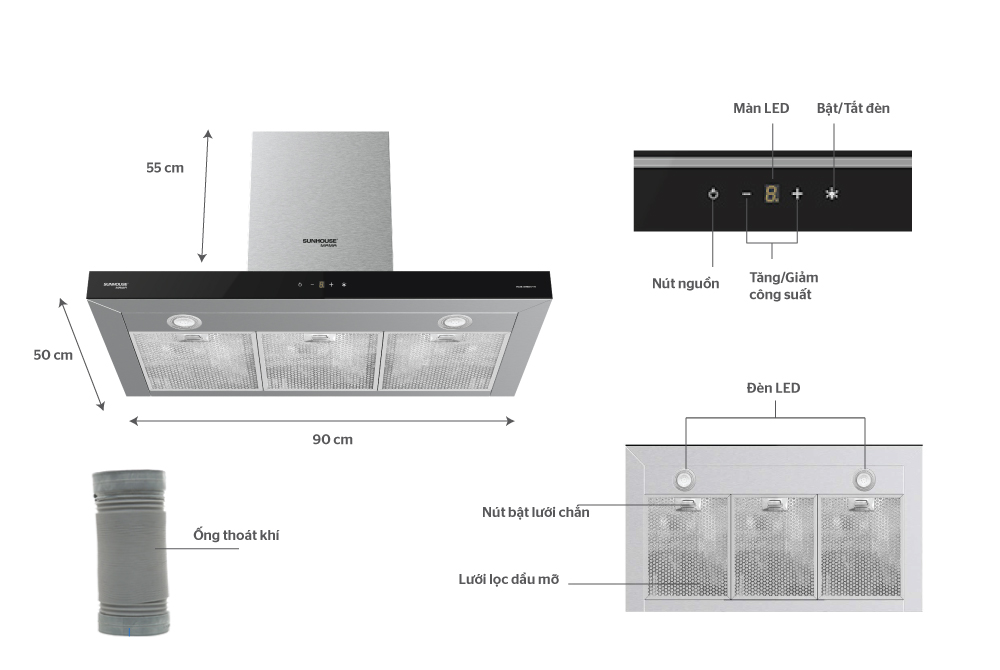 hình ảnh MÁY HÚT MÙI CAO CẤP CHỮ “T” SUNHOUSE MAMA MMB6817-90