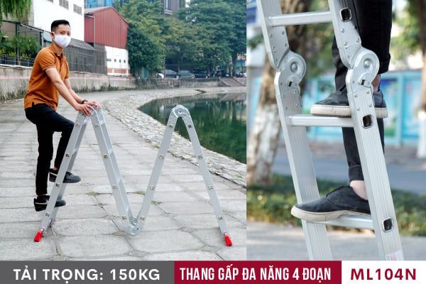 THANG NHÔM GẤP ĐA NĂNG 4 ĐOẠN FUJIHOME ML104N