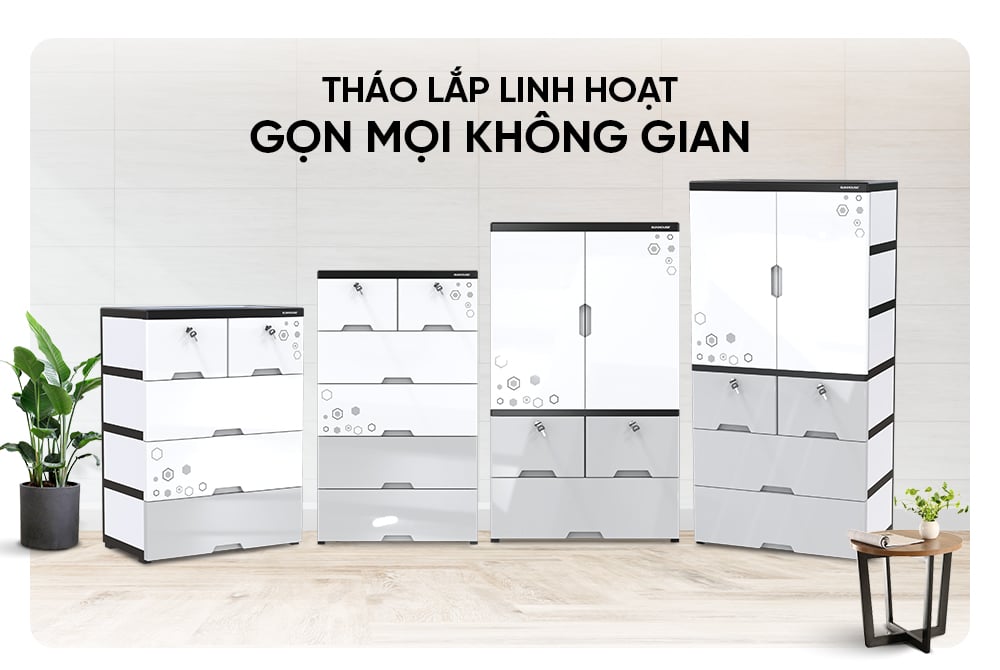 hình ảnh TỦ NHỰA 2 CÁNH 4 NGĂN SUNHOUSE KS-CA1400F4