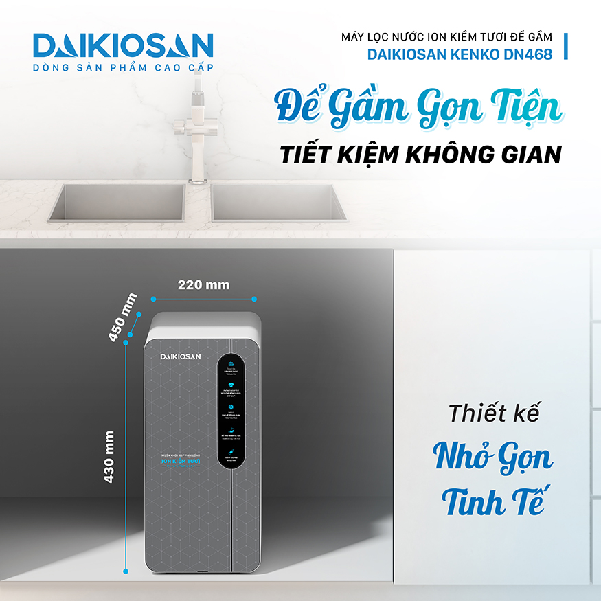 Máy lọc nước ion kiềm tươi  Daikiosan DN468