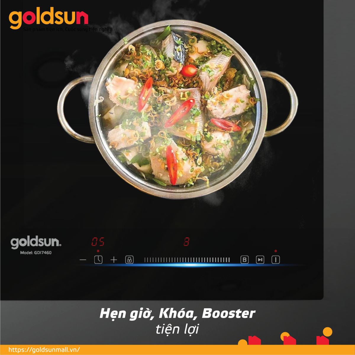 Bếp điện từ đôi Goldsun GDI7460