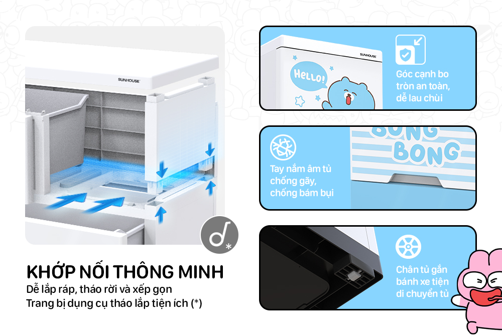 hình ảnh TỦ NHỰA TRẺ EM 5 NGĂN  SUNHOUSE KS-CA343G5