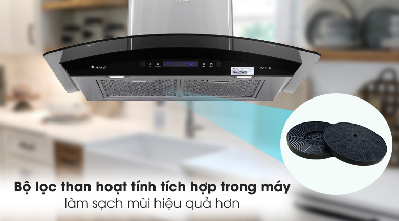 hình ảnh Máy hút mùi kính cong vẫy tay Pramie AC17-700