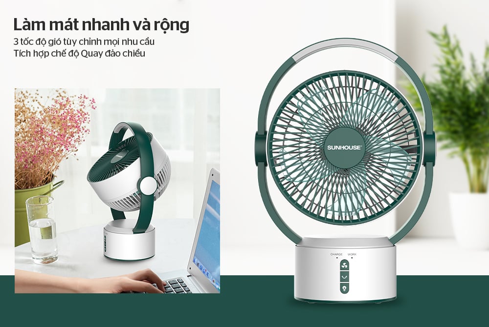 Quạt Tích Điện SUNHOUSE SHD7116