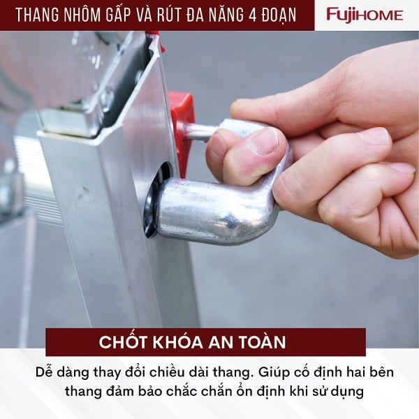 THANG NHÔM GẤP VÀ RÚT ĐA NĂNG 4 ĐOẠN FUJIHOME ML44