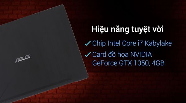 Asus chuyên Game FX503VD Core i7 7700HQ Ram 8GB HDD 1TB