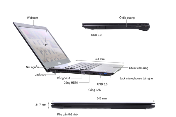 Asus X450L Core I5 Ram 4GB 14 inch