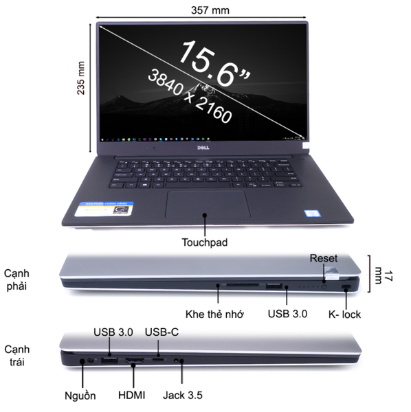 Dell XPS 9560 Core i5 Ram 16GB SSD 256GB