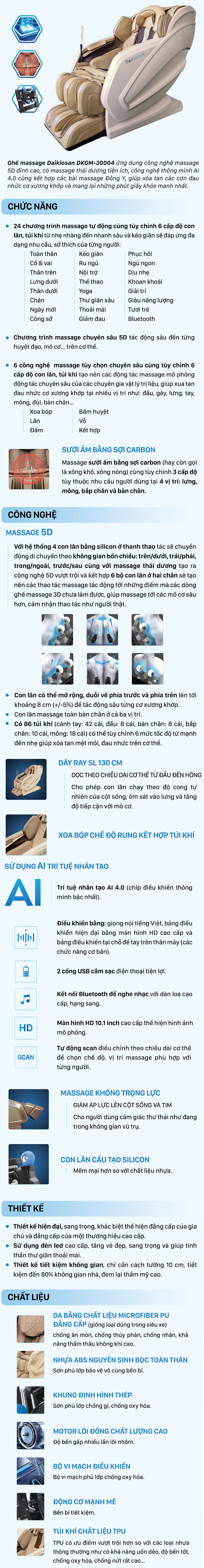 Ghế Massage Daikiosan DKGM-30004 Đà Nẵng