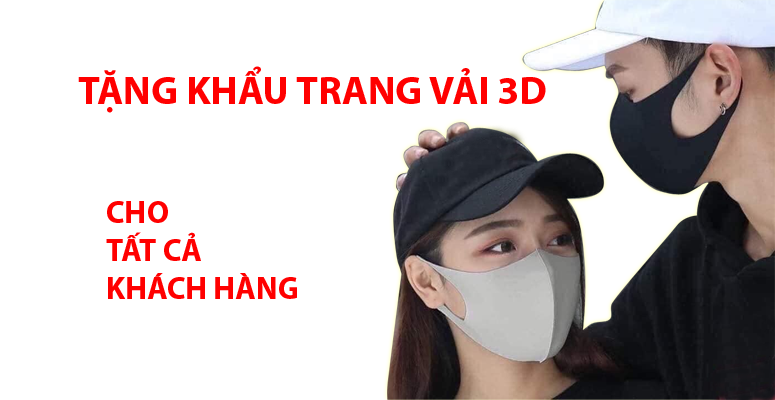 Tặng khẩu trang vải 3D miễn phí tại MinhTien.vip