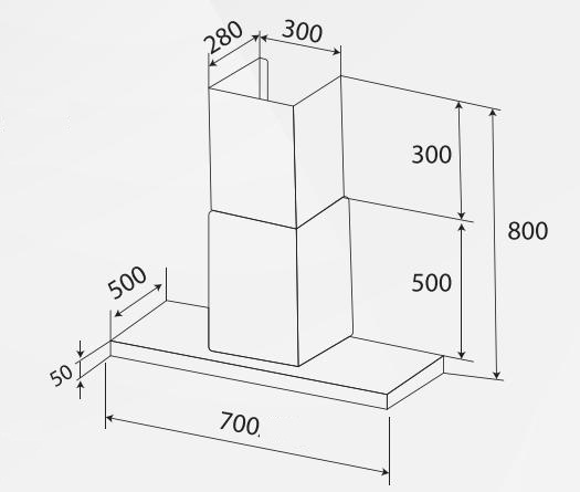 hình ảnh KTKD MÁY HÚT MÙI KAFF KF-70RH